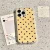Модный Желтый Чехол Для Телефона С Коричневым Рисунком В Горошек Для For Iphone 17 AIR 16 1 14 13 12 11 Pro MAX Plus Y2K Ударопрочный Чехол