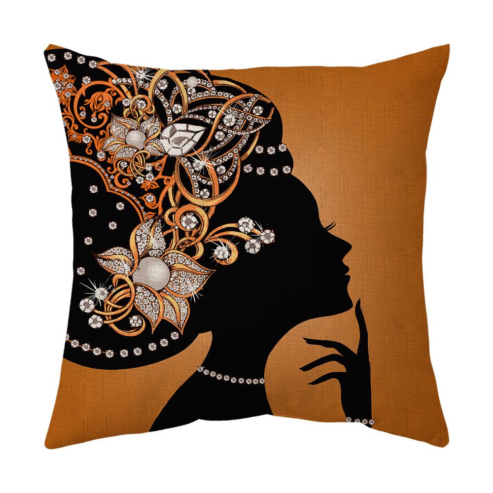 Красочная расписанная вручную египетская черная наволочка для подушки в машину, подушка для дивана, домашняя подушка