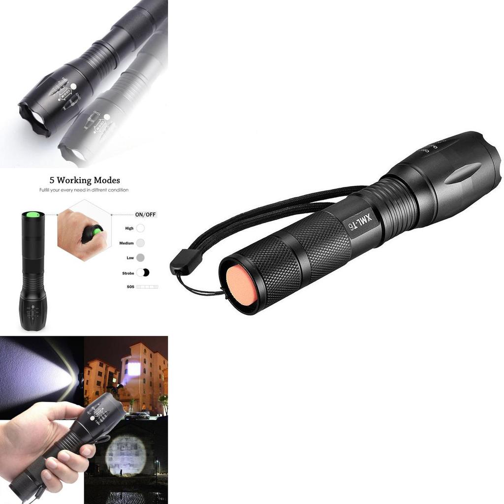 Ultra Bright 1000 Lumens Tactical Military Led Flashlight With Zoom Function