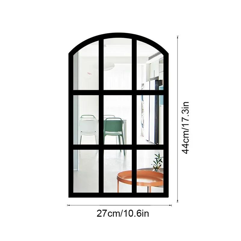 Imitation Window Arch Design Acrylic Mirror Wall Sticker Self-adhesive Decals Home Living Room Background Art Wall Decor Mirror