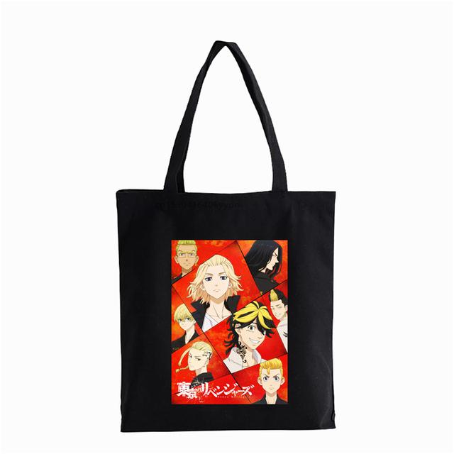 Аниме Токио Мстители Большая Сумка Холст Сумка На Ремне Эко Хип-Хоп Сумка Для Покупок Женская Сумка-тоут Harajuku Сумка-шоппер Женские Сумки