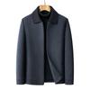 Autumn and Winter Cashmere Jacket, Middle-aged Men's Lapel Business Casual Woolen Woolen Jacket, Short Daddy Top