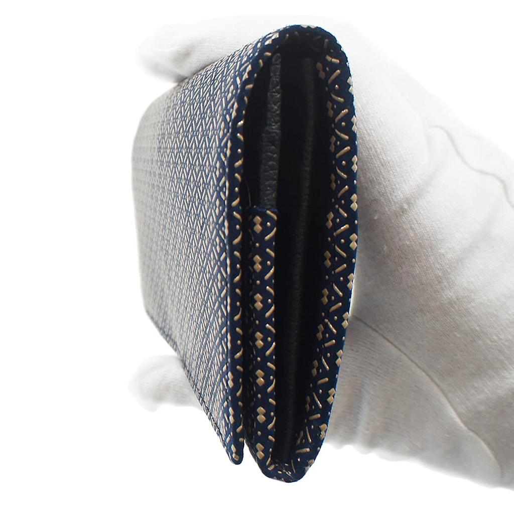 Длинный набор Inden с монетой, темно-синий с белым узором тыквы [Indenya], кошелек, M, кошелек, замша, лак, 2109-14-007