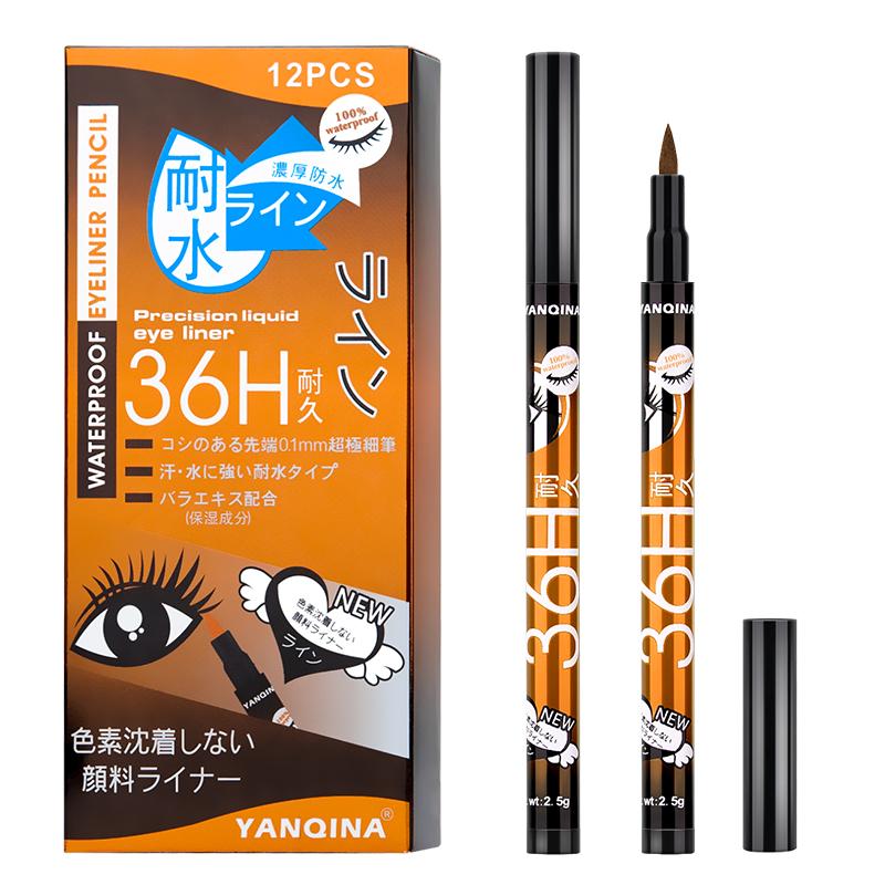 YQN 36H Черная водостойкая жидкая подводка для глаз Make Up Beauty Стойкая подводка для глаз Карандаш для макияжа