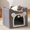 Складная кровать для кошек, полузакрытая двухъярусная кровать для кошек с когтеточкой, многофункциональная игрушка-когтеточка для кошек из сизаля, аксессуары