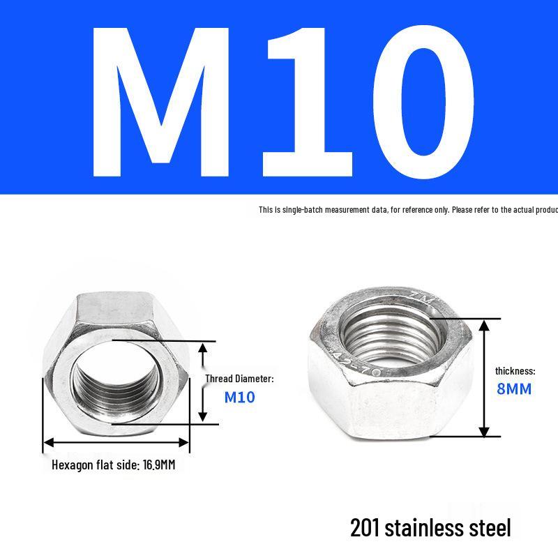 Набор шестигранных гаек из нержавеющей стали - Болты с ручной затяжкой DIN934 (M6 M8 M10 M12)