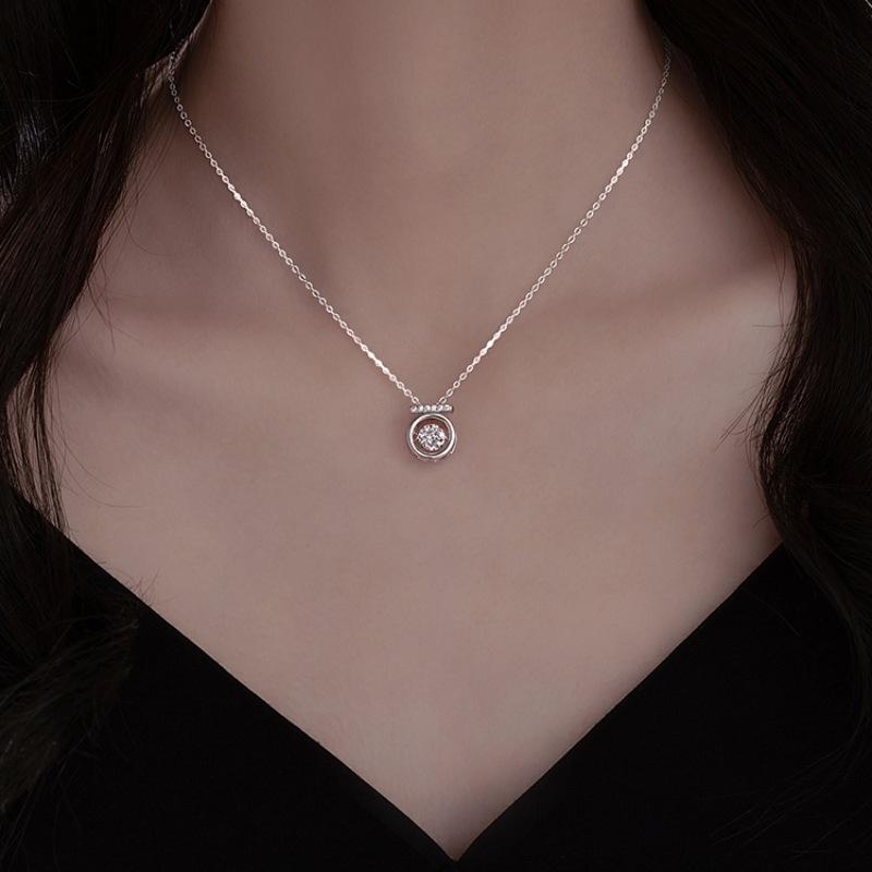 Серебряная цепочка на ключицу S925, женская, с бьющимся сердцем, универсальная, премиум, смарт