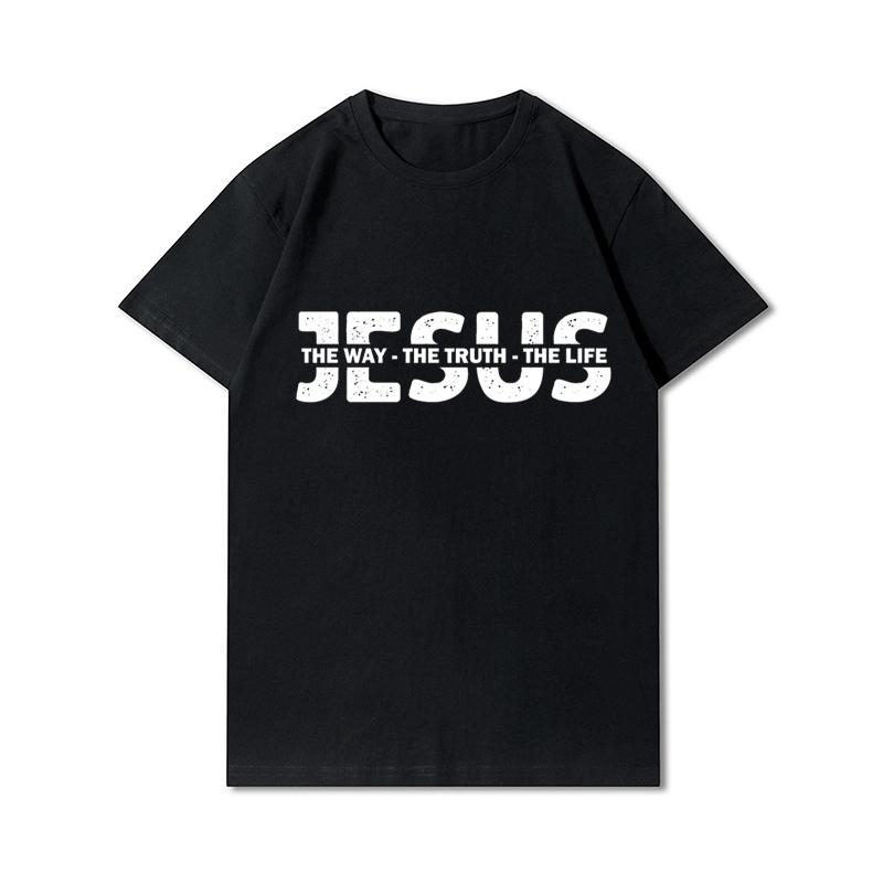 Футболка большого размера «Я люблю Иисуса» Христианская вера Унисекс Повседневные хлопковые топы Персонализированная печать Уличная одежда Подарок для любителей Иисуса Футболка