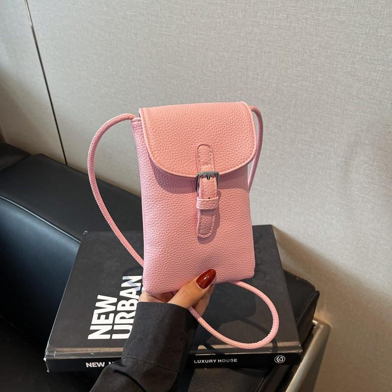 Women Pu Mini Crossbody Bag Phone Purse With Lock Clasp For Casual Outings Use