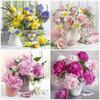 50X50CM Алмазная картина Ваза Цветы Вышивка крестом 5D Diy Домашнее украшение Алмазная мозаика Гвоздики Наклейки на стену