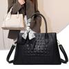 Women's Simple Crocodile Leather Shoulder Bag Large Capacity Travel Bag Female Messenger Luxury Fashion Totes