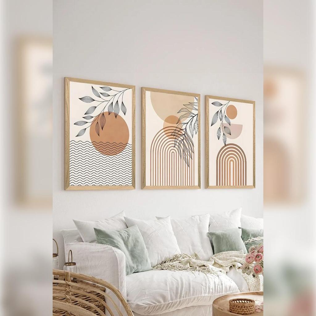 3-Piece Framed Look MDF Art Print Set