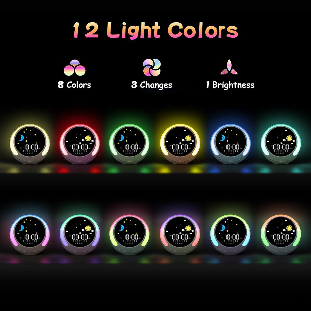 Детский будильник, праздничный подарок, Bluetooth-динамик, сенсорный ночник, RGB-светильник для пробуждения