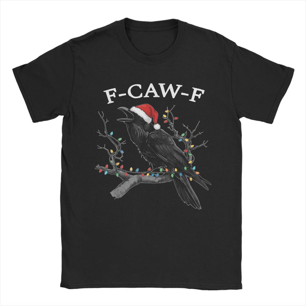 F-Caw-F Black Crow Pun Funny Bird Cawing Grunge T Shirt Popular T-Shirts Short Sleeve Funny Tops O Neck Oversize Tees