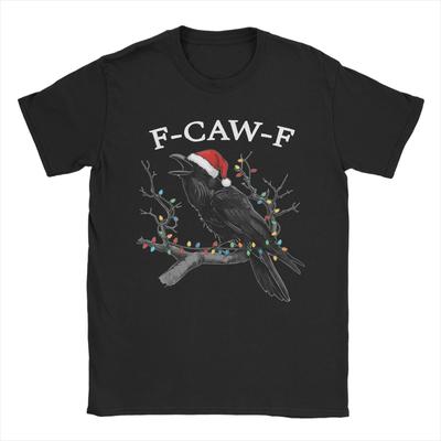С Рождеством F-Caw-F Черный Дрозд Мем Ворон Футболка Летняя Хлопковая Популярная Футболка Для Взрослого С Коротким Рукавом