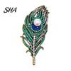 Retro Feather Jewelry Vintage Peacock Brooch, Faux Pearl Rhinstone Lapel Coats Decorative Pin Pin, Clothing Accessories for Wedding Party Prom