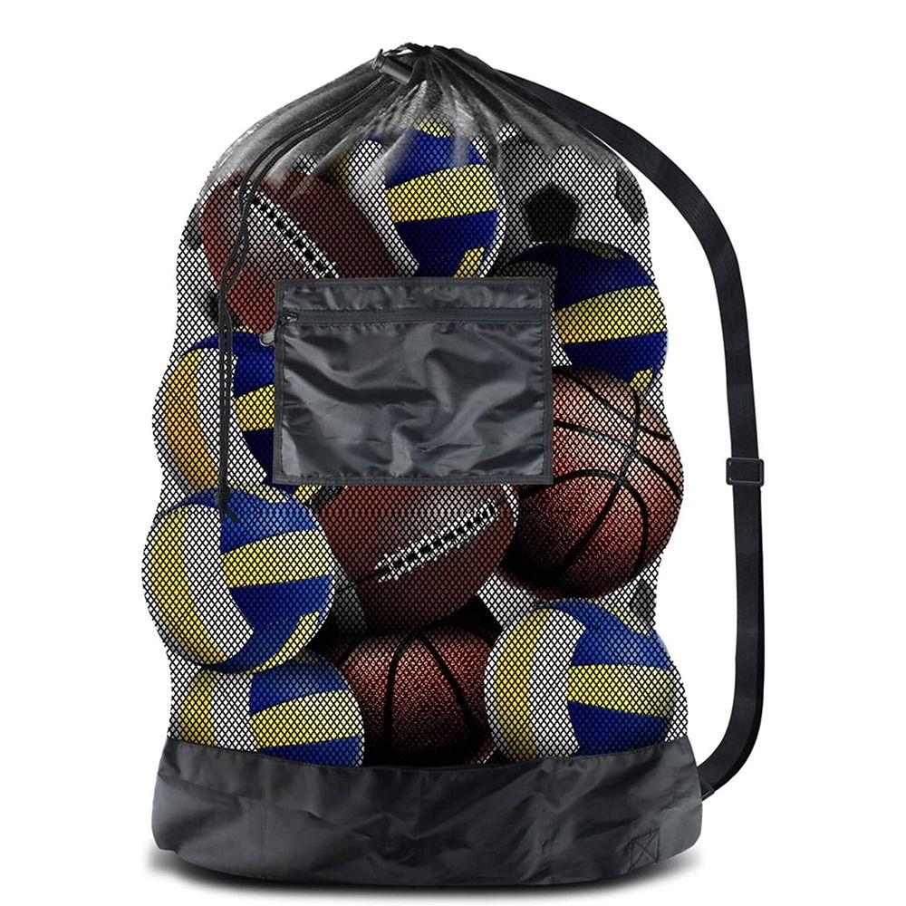 Прочная сумка для баскетбольного футбольного мяча, очень большая сумка со шнурком, спортивная сумка для мяча, сетчатый футбол