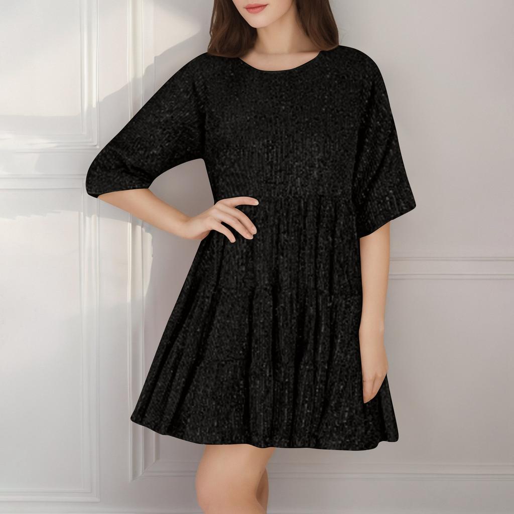 Женское модное однотонное платье с большим высоким воротом и длинными рукавами