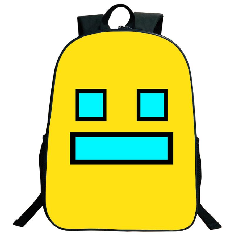 Angry Geometry Dash Backpacks for Middle and High School Students, Large Capacity Leisure Backpacks, Holiday Gifts