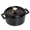 Staub Pico Cocotte Round Black Small Hand Cast Enamel Pot Japanese La Cocotte Round "Mini 10cm" [Authorized Product] 40500-101
