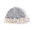 Winter outdoor leisure warm thickened knitted bucket hat women's fashion dome show face small wool hat cold