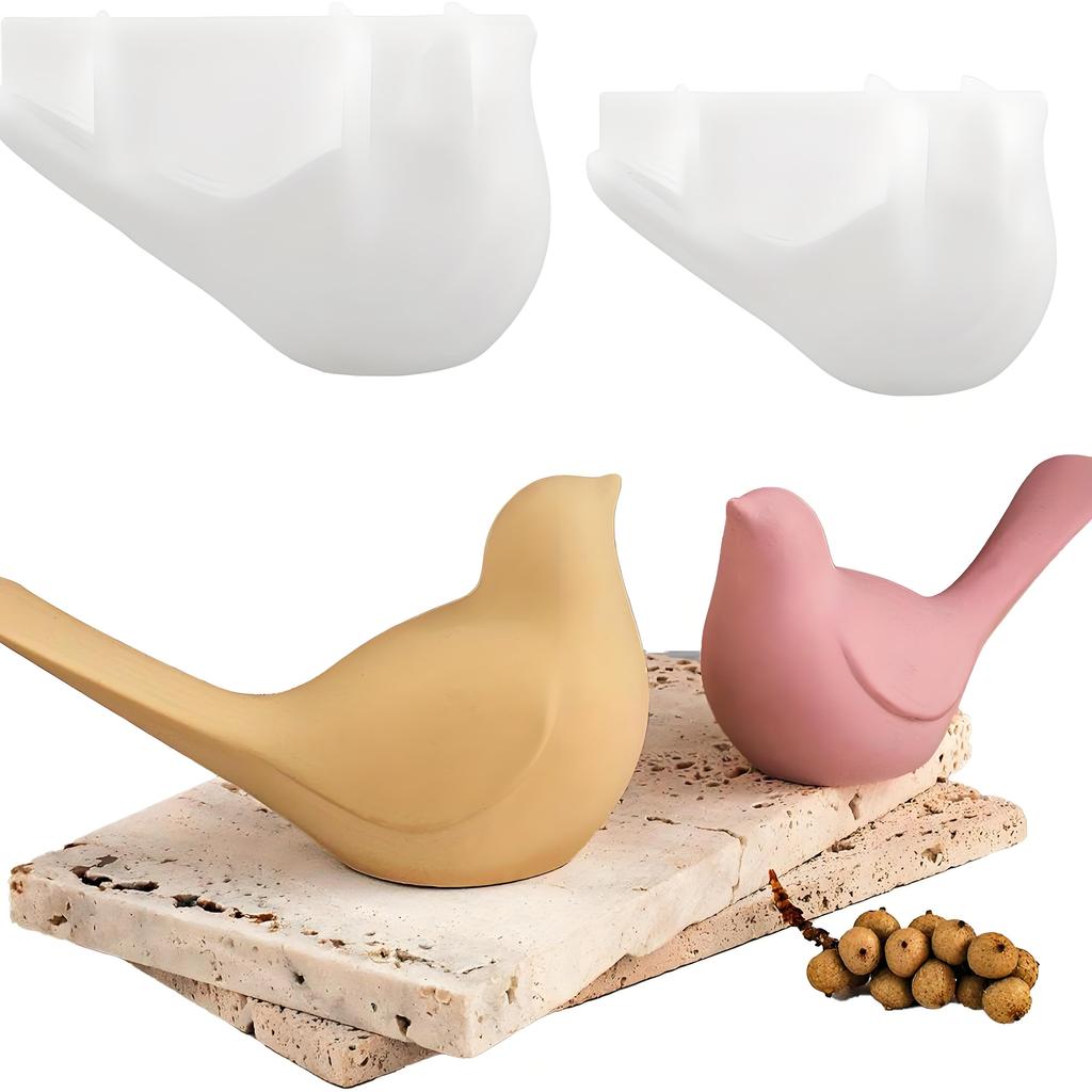2pcs Upgraded Bird Ornament Silicone Mold, Suitable for Diy Candles, Soap, Pottery, Plaster Crafts
