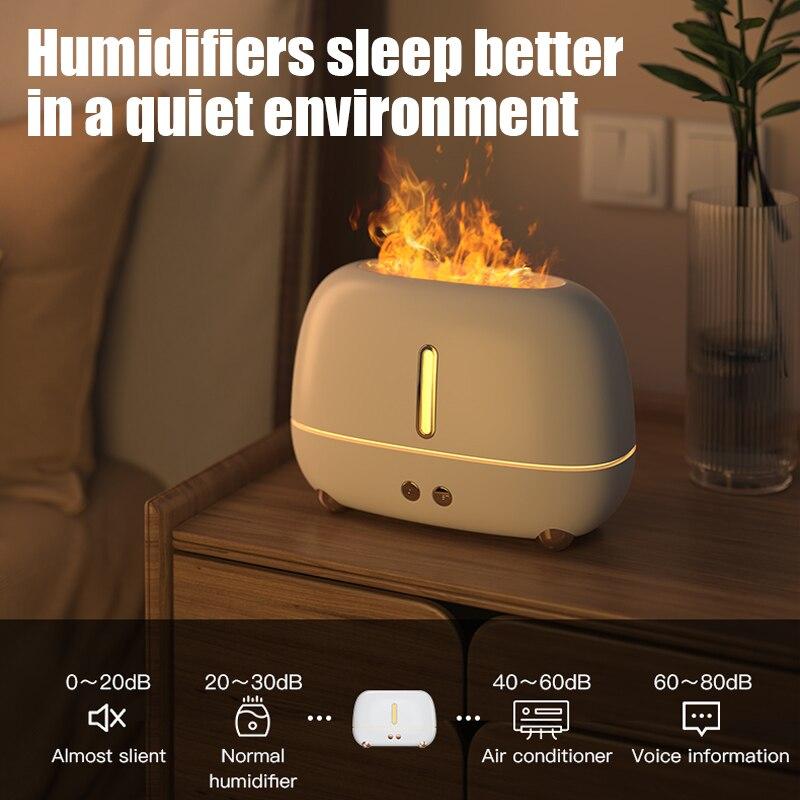 Portable Mini USB Air Humidifier Electric Flame Aroma Diffuser Automatic Mist Oil Home Car RV Electric Flame Aromatherapy