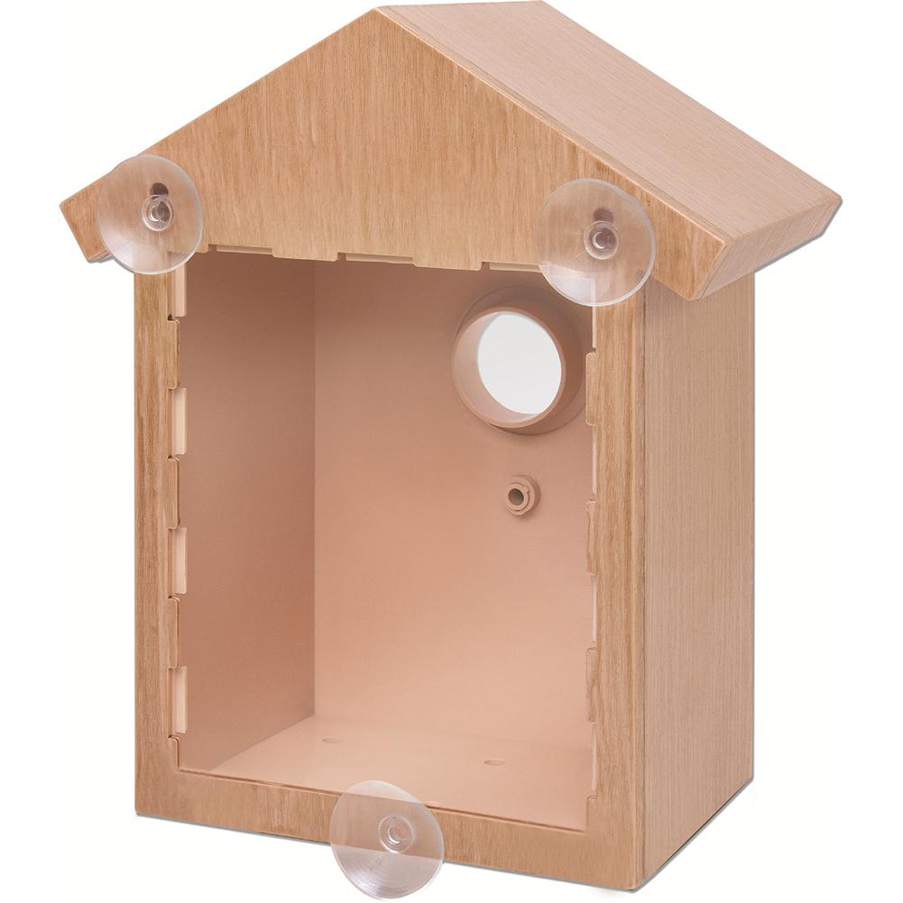21cm Outdoor Bird Nests With Strong Suction Cups Wooden House Design Visible Bird Home House Bird Feeder Tools