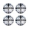 (4) Black/Grey Union Jack UK Flag Style Wheel Center Cap Covers For MINI Coopers
