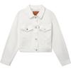 Levis SS24 Summer Collection Solid Color Short Button-Up Denim Jacket Women Jackets White 001C7-0002