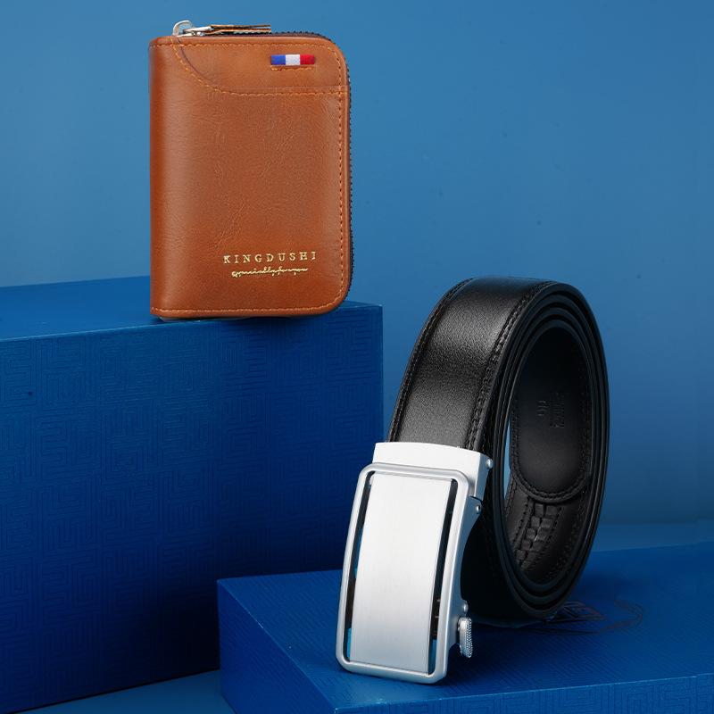 Мужской Повседневный Подарочный Ремень Кошелек Подарочная Коробка Автоматическая Пряжка Брючный Ремень Набор Кошелек