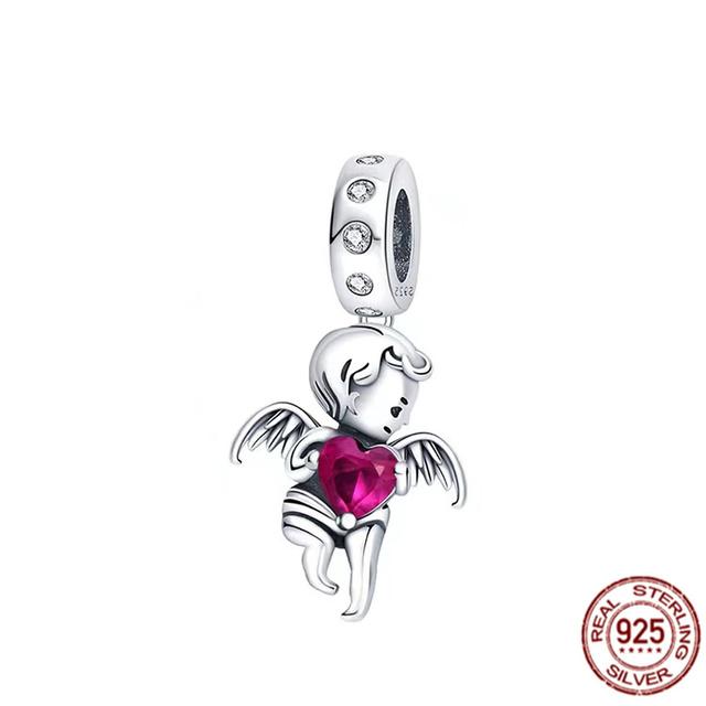 Новинка, гантель из стерлингового серебра 925 пробы, сумка для покупок и солнцезащитные очки, висячие подвески из бисера, подходят для милого модного браслета, модные ювелирные изделия, подарок