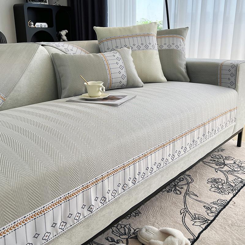 Summer Summer Mat Sofa Mat Non-Slip Solid Wood Leather Full Covered Cloth