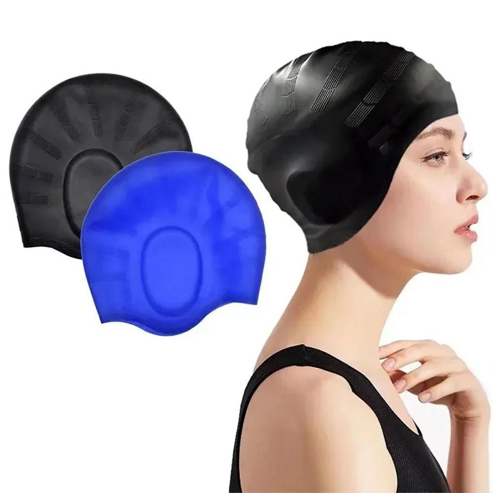 1Pcs Men Women Adults Silicone Swimming Caps Waterproof Swim Cap  For Long Short Hair