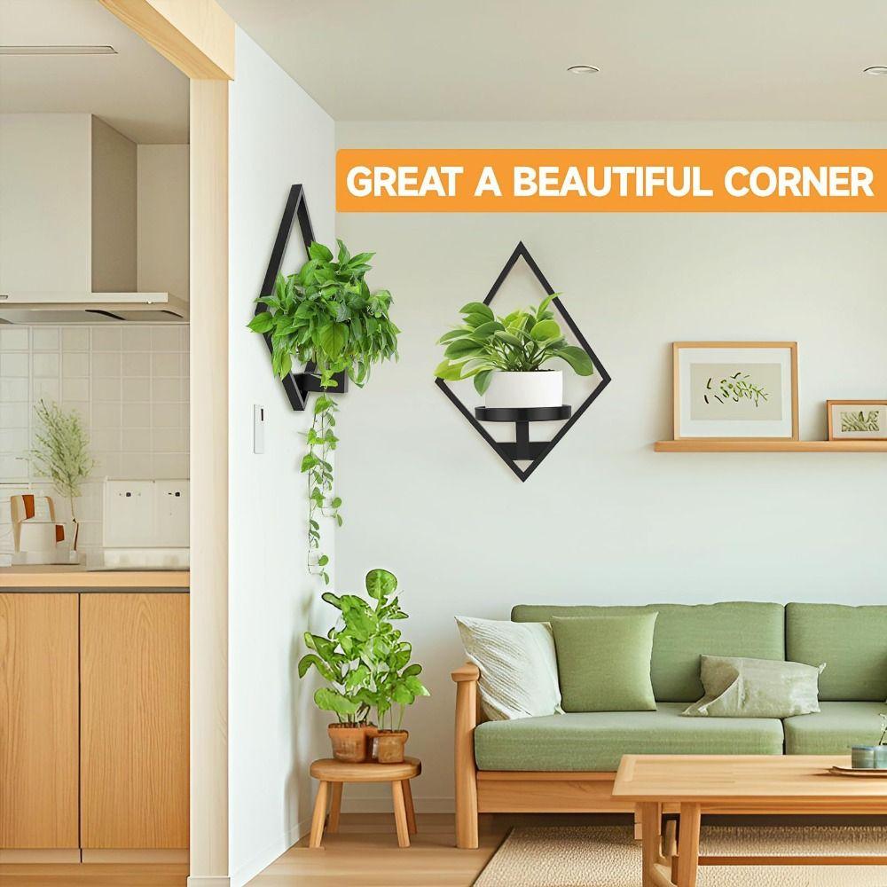 Metal Floating Metal Wall Plant Shelves Easy-Mount Floating Plant Racks Windowsill