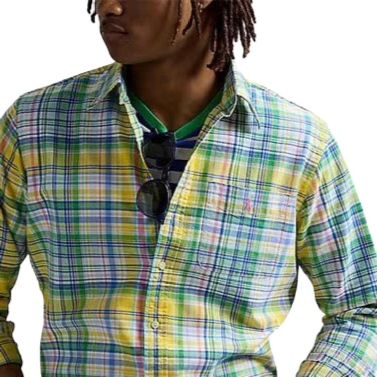 Рубашка в клетку Оксфорд с длинным рукавом Classic Fit мужская Polo Ralph Lauren 710966427-002