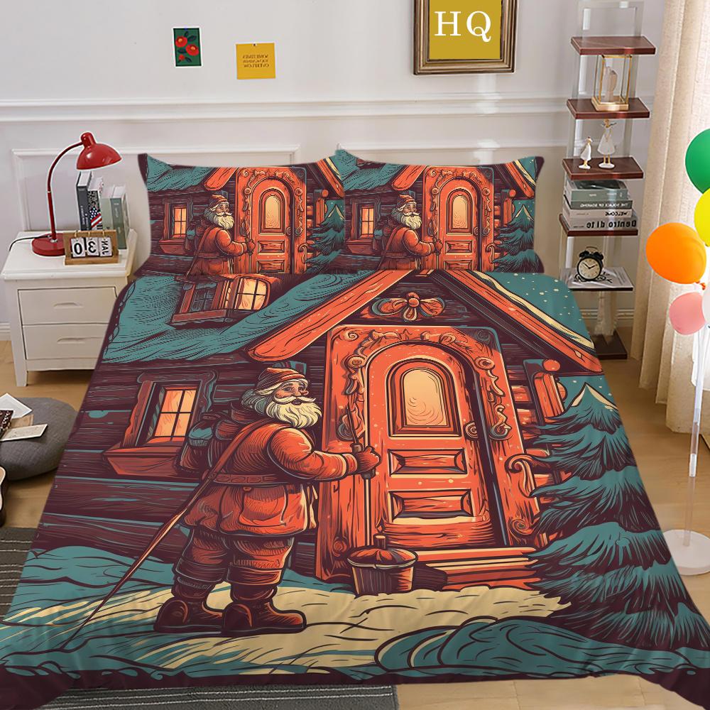 Модное рождественское одеяло с принтом размера «king-size», комплект высококачественного полиэстера для подростков, детей, домашнее постельное белье
