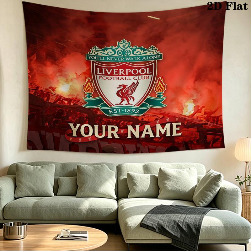 Custom Name Liverpool Printed Tapestry – Wall Hanging for Bedrooms, Dorms, and Home Decor