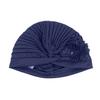 Women Hat Good Stretch Wind-proof Tear-resistant Anti-shrink Brimless Warm Sequin Trim Flower All Match Turban Hat Fashion Accessory