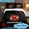 Custom Name Al-Ahly Club Crest Bedding Set 3pcs, Bedding Set Including 1pc Duvet Cover And 2pcs Pillowcases for Bedroom, Dormitory Gift