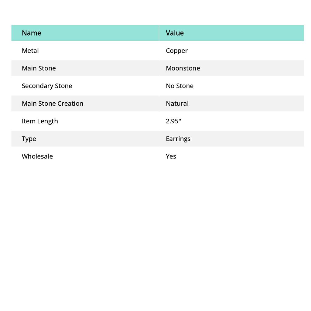 Подарочные серьги из медной проволоки с натуральным радужным лунным камнем 2,95 i0F54