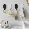 5Pcs/Set Carbon Steel Wall Hook Modern No Drill Adhesive Heavy Duty Multifunctional Keys Bag Towel Clothes Umbrella Door Back Hanger Bathroom Kitchen