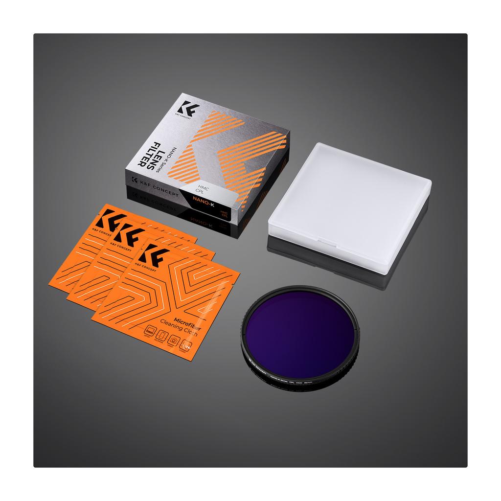 K&F CONCEPT Фильтры серии K 49-82 мм UV/CPL/ND2-400/Black-Mist 1/4 Крышка Салфетки для чистки Набор фильтров для объектива камеры для Nikon Canon Leica