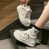 Модные новые женские туфли для скейтбординга, белые кроссовки на платформе, женские кожаные вулканизированные туфли для женщин, весна, Tenis Femme