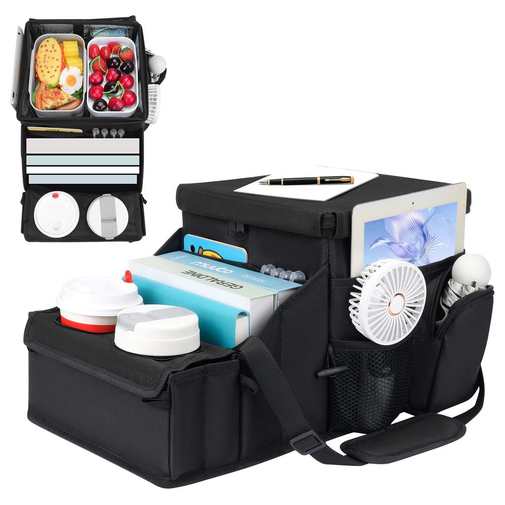 INFANZIA Car Storage Large Seat Trunk Storage Box with Cup and RV Box for Small Organizers and Travel Box, Capacity, Box, Insulated, Foldable,