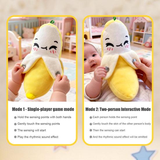 Interactive Music Plush Toy for Kids, Banana Fruit Induction Toy, Musical Sensory Stuffed Animal, Dual Mode Rhythm Game, Christmas Birthday Gifts