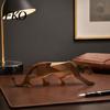 Скульптура гепарда в стиле легкой роскоши, 3D-печатная фигурка, компактная геометрическая граненная скульптура, минималистичная полигональная фигурка животного, статуэтка леопарда для