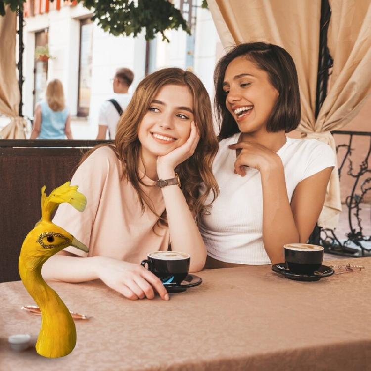 Realistic Feathered Peacocks Statue Ornament Peacocks Head Model for Home TV Cabinet Book Shelf Office Desk Decoration