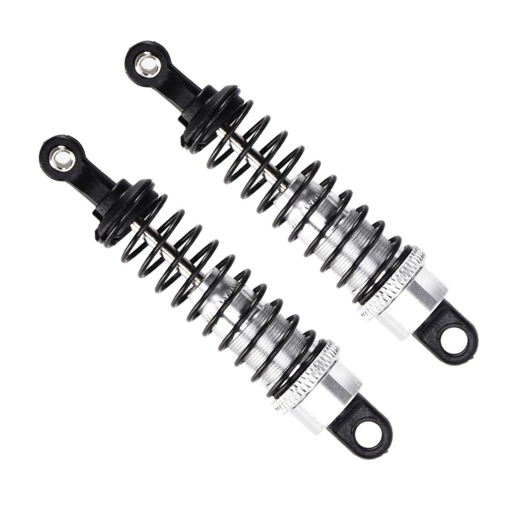 2pcs RC Car Shock Absorber 1 16 Front Rear 73mm Length Aluminum Alloy Model Truck DamperSilver