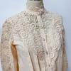 Винтажная хлопковая белая кружевная рубашка, свободные повседневные блузки, ажурная вязанная крючком цветочная блузка с длинным рукавом, женские рубашки Blusas 12928
